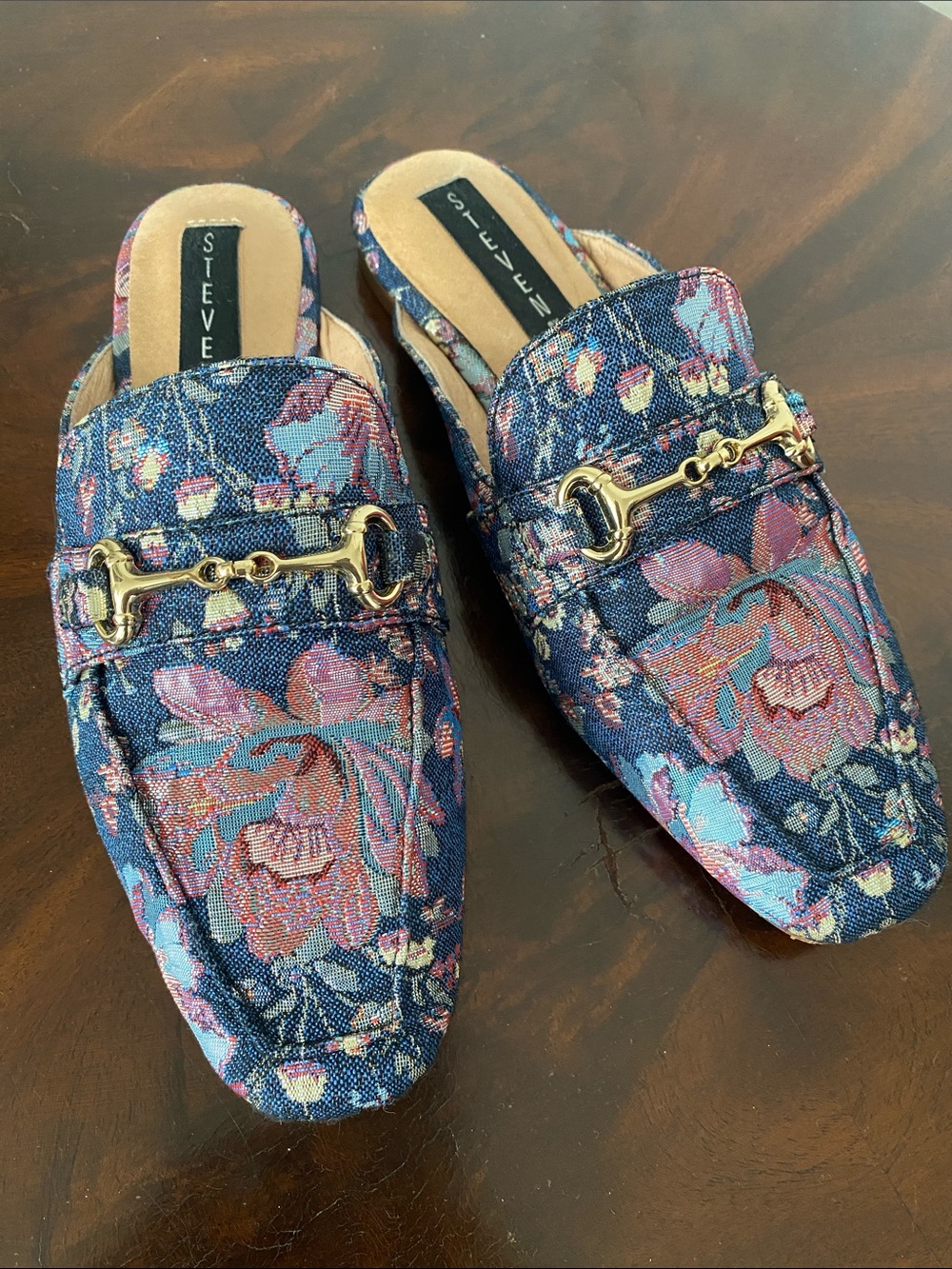 Steven By Steve Madden Floral Tapestry Loafers Denim Floral 6.5